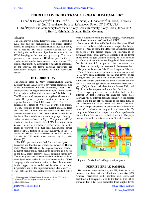 (PDF) Ferrite Covered Ceramic Break HOM Damper