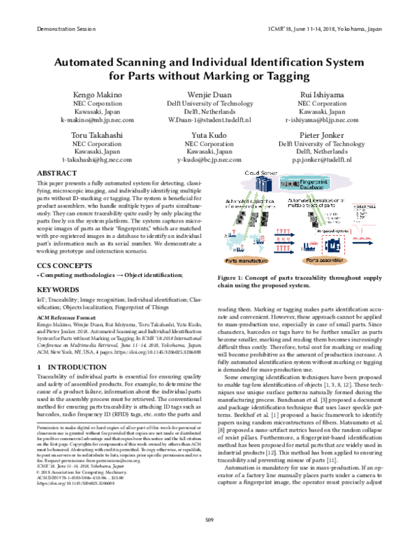 (PDF) Automated Scanning and Individual Identification System for Parts ...