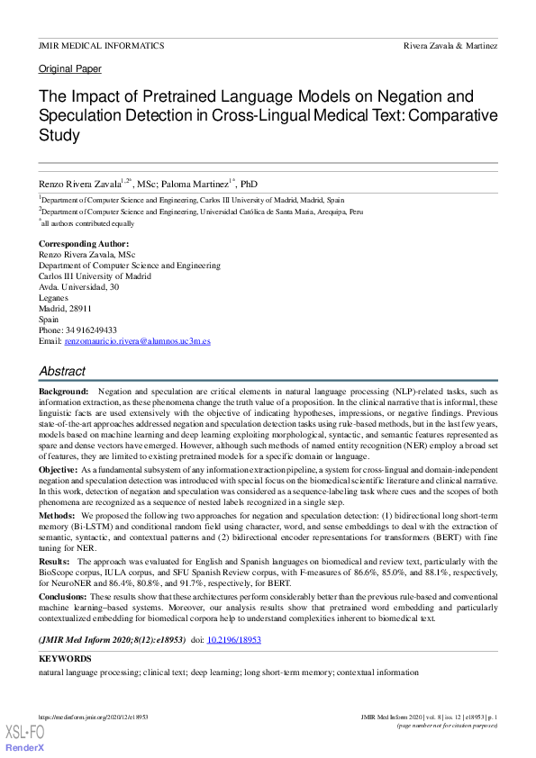 (PDF) The Impact of Pretrained Language Models on Negation and ...