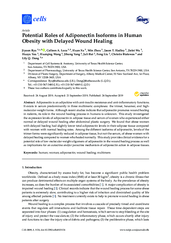 (PDF) Potential Roles of Adiponectin Isoforms in Human Obesity with ...