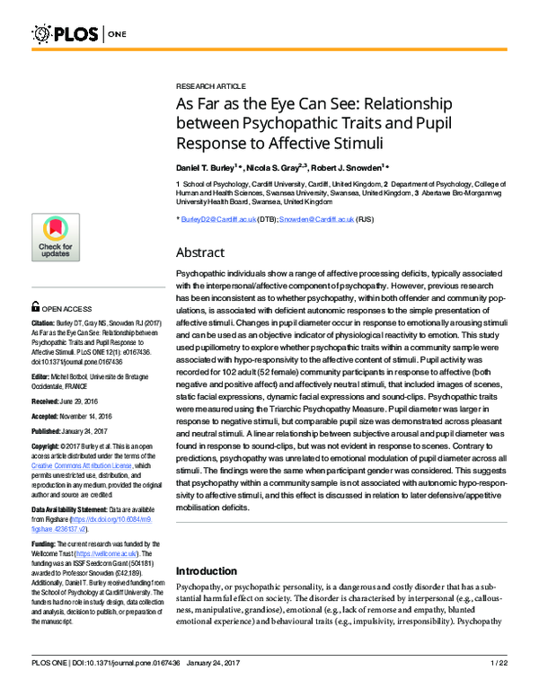 (PDF) As Far as the Eye Can See: Relationship between Psychopathic ...