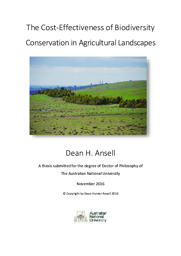 (PDF) The Cost-Effectiveness of Biodiversity Conservation in ...