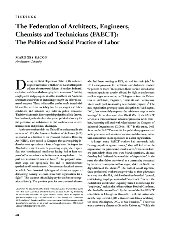 (PDF) The Federation of Architects, Engineers, Chemists and Technicians ...