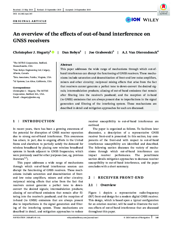 (PDF) An overview of the effects of out‐of‐band interference on GNSS ...