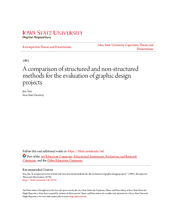(PDF) A comparison of structured and non-structured methods for the ...