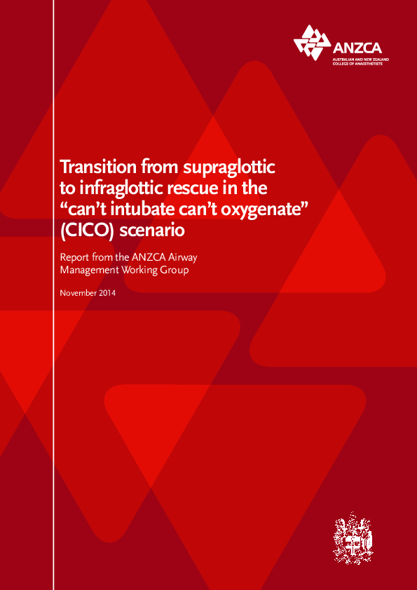 (PDF) Transition from supraglottic to infraglottic rescue in the “can’t ...