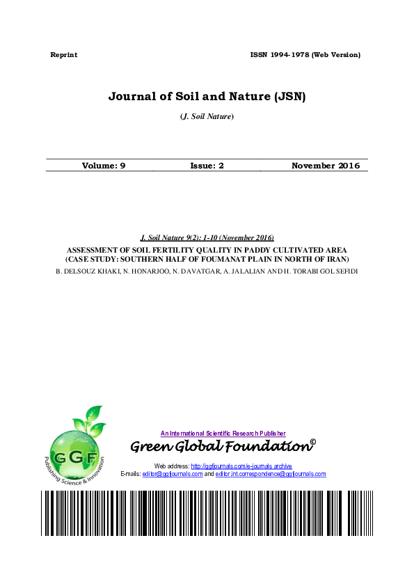 (PDF) Assessment of Soil Fertility Quality in Paddy Cultivated Area ...