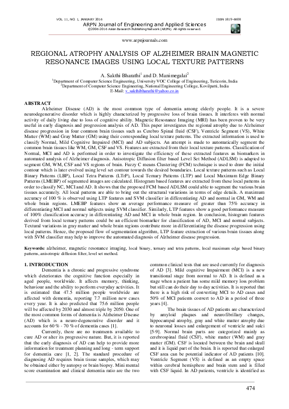 (PDF) Regional Atrophy Analysis of Alzheimer Brain Magnetic Resonance ...