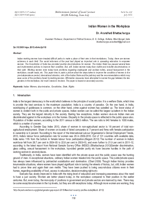 (PDF) Indian Women in the Workplace