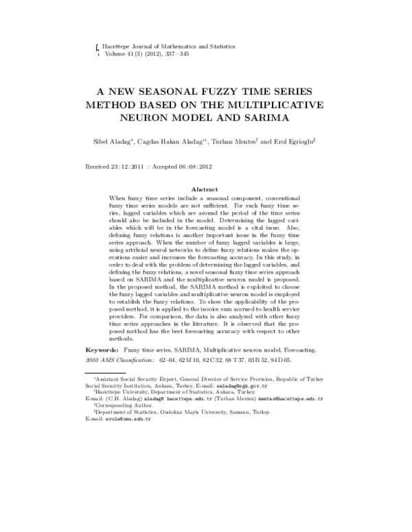 (PDF) A new seasonal fuzzy time series method based on ...