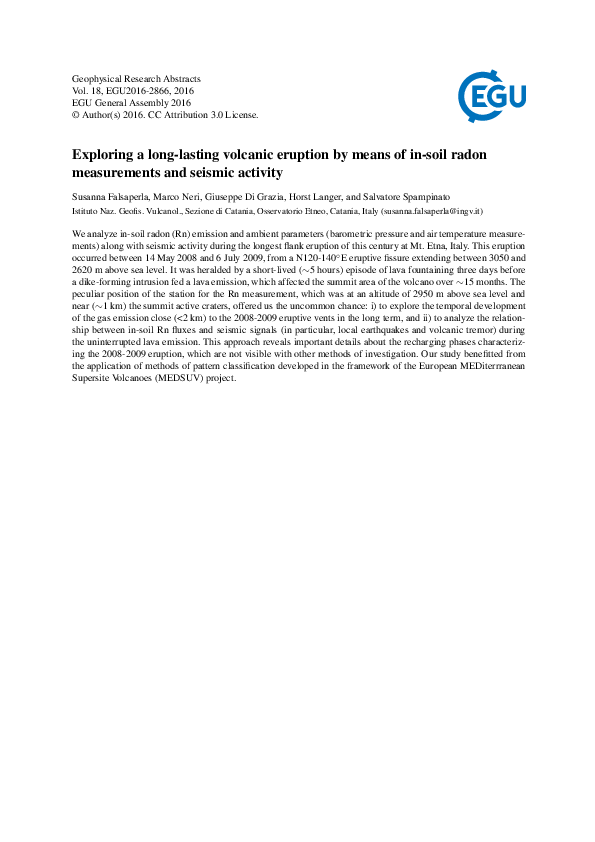 (PDF) Exploring a long-lasting volcanic eruption by means of in-soil ...