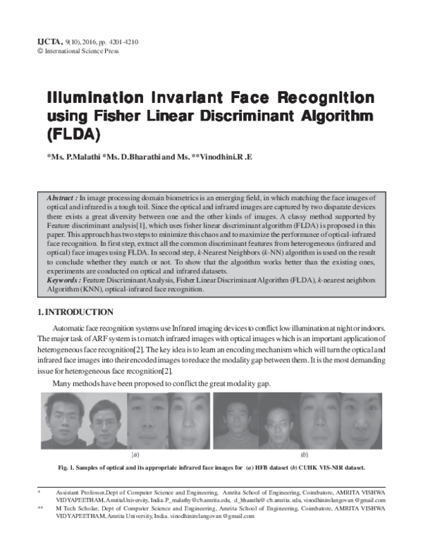 (PDF) Illumination Invariant Face Recognition using Fisher Linear ...