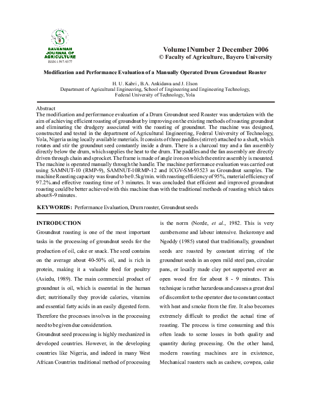 (PDF) Modification and Performance Evaluation of a Manually Operated ...