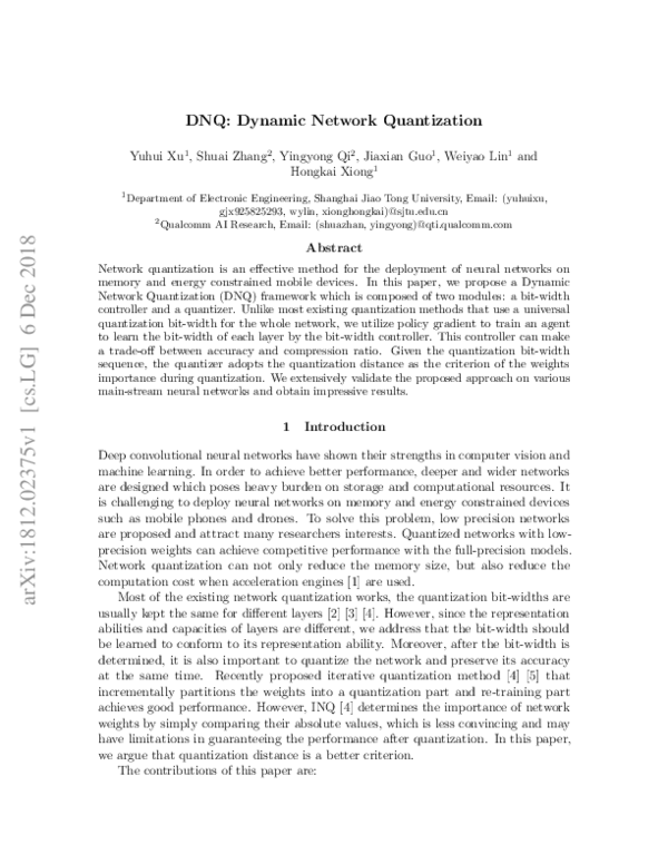 (PDF) DNQ: Dynamic Network Quantization