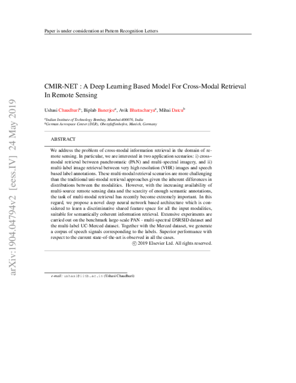 (PDF) CMIR-NET : A Deep Learning Based Model For Cross-Modal Retrieval ...