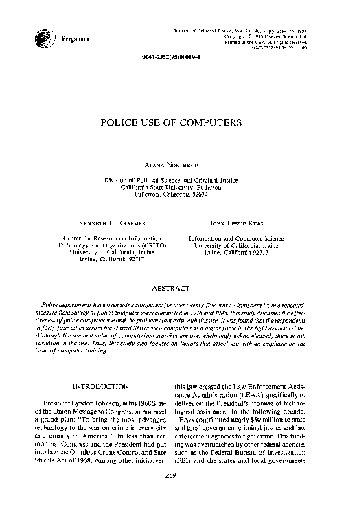 (PDF) Police use of computers