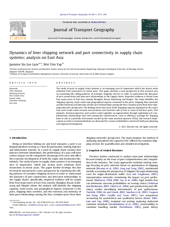(PDF) Dynamics of liner shipping network and port connectivity in ...
