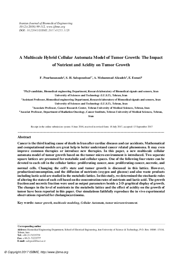 (PDF) A Multiscale Hybrid Cellular Automata Model of Tumor Growth : The ...