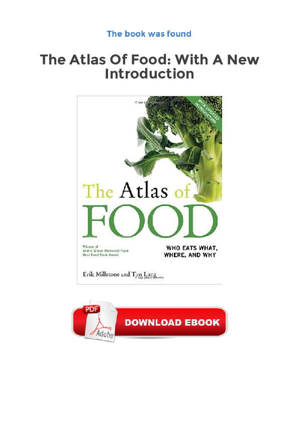 (PDF) The Atlas of Food: With a New Introduction