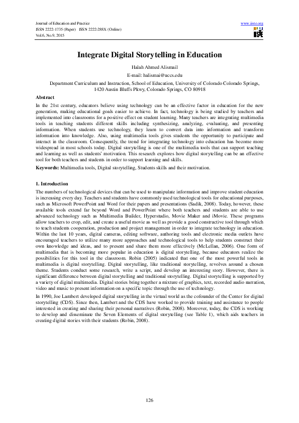 (PDF) Integrate Digital Storytelling in Education