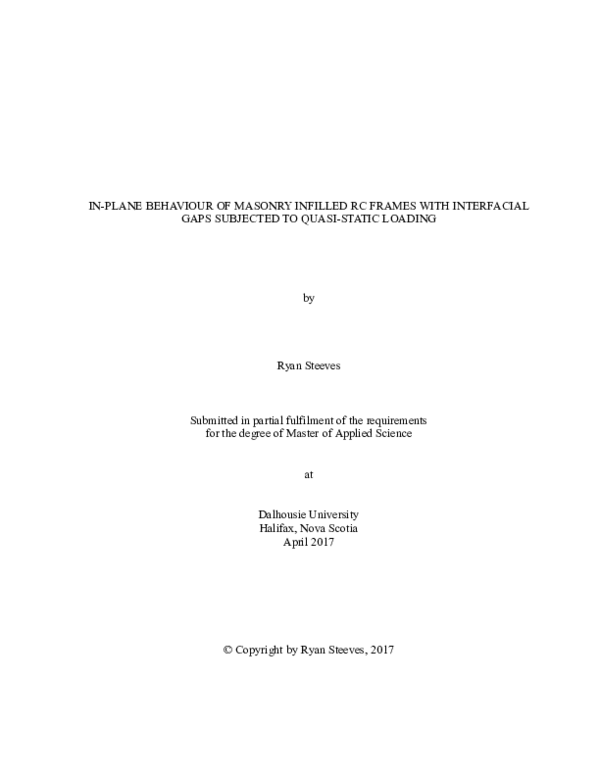 (PDF) In-Plane Behaviour of Masonry Infilled RC Frames with Interfacial ...