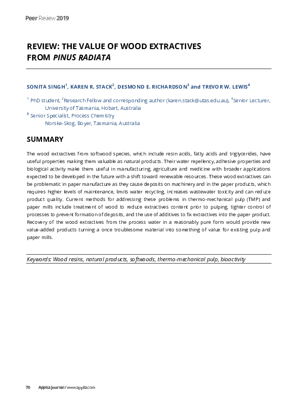 (PDF) Review: The value of wood extractives from Pinus radiata