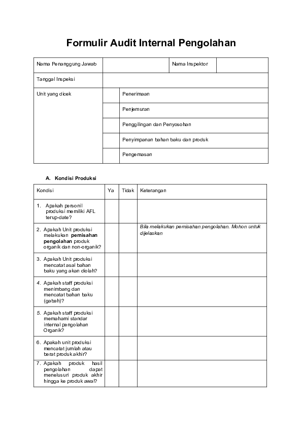 (DOC) F.17 Formulir Inspeksi Internal Unit Pengolahan-