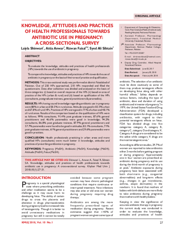 (PDF) Knowledge, Attitudes and Practices of Health Professionals ...