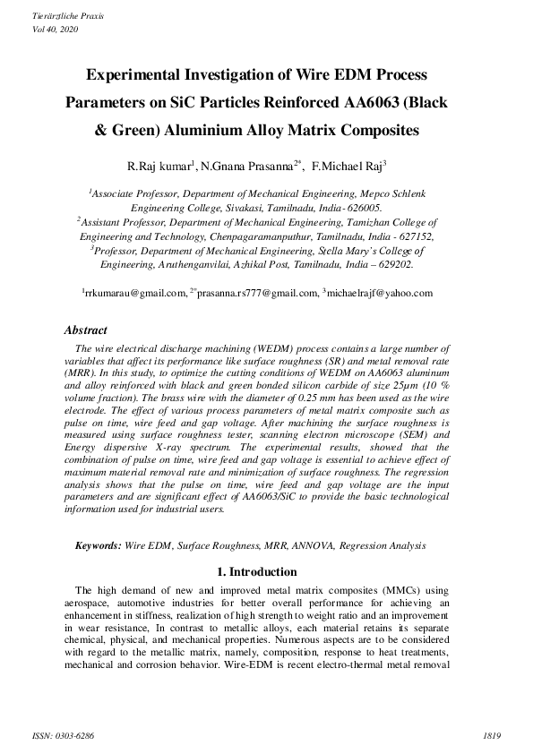 (PDF) Experimental Investigation of Wire EDM Process Parameters on SiC ...