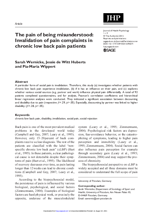(PDF) The pain of being misunderstood: The impact of invalidation on ...