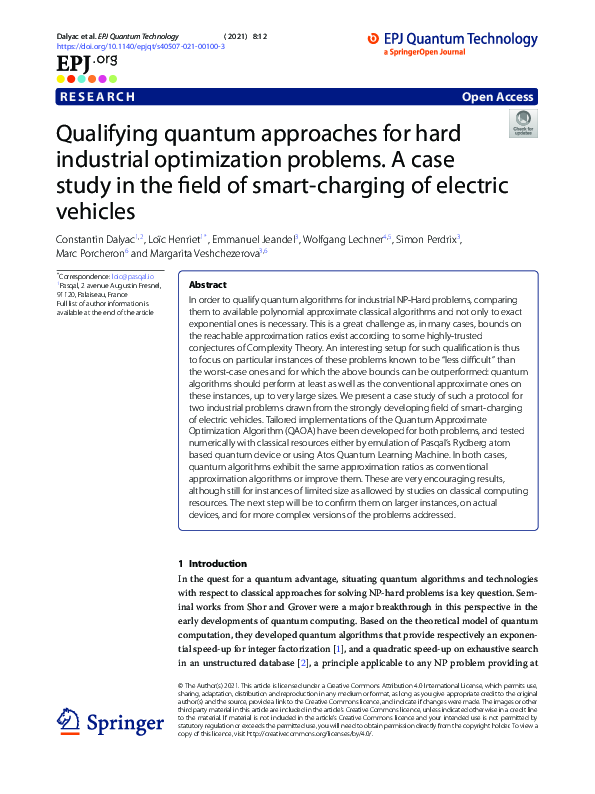 (PDF) Qualifying quantum approaches for hard industrial optimization ...