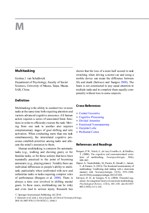 (PDF) Multitasking