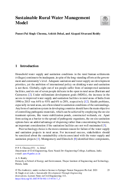 (PDF) Sustainable Rural Water Management Model