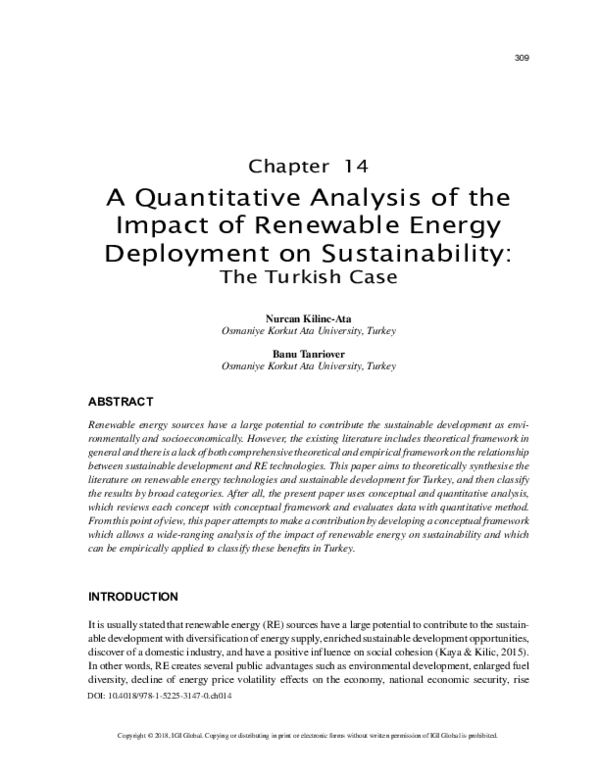 (PDF) A Quantitative Analysis of the Impact of Renewable Energy ...