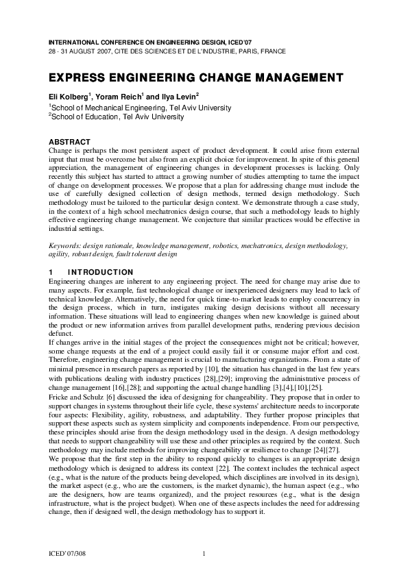 (PDF) Express Engineering Change Management