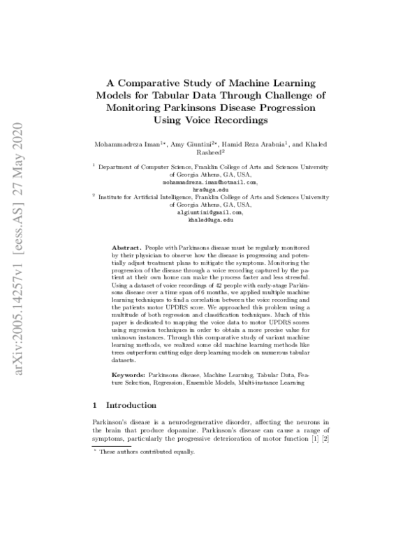 (PDF) A Comparative Study of Machine Learning Models for Tabular Data ...