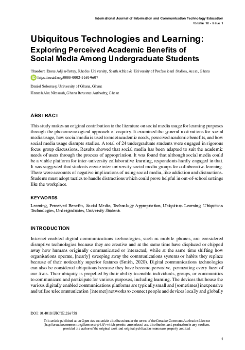 (PDF) Ubiquitous Technologies and Learning