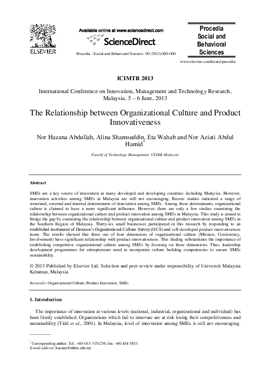 (PDF) The relationship between organizational culture and knowledge ...