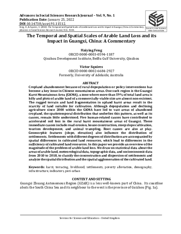 (PDF) The Temporal and Spatial Scales of Arable Land Loss and its ...