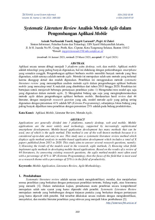 (PDF) Systematic Literature Review Analisis Metode Agile Dalam ...