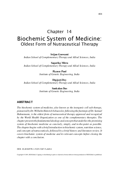 (PDF) Biochemic System of Medicine
