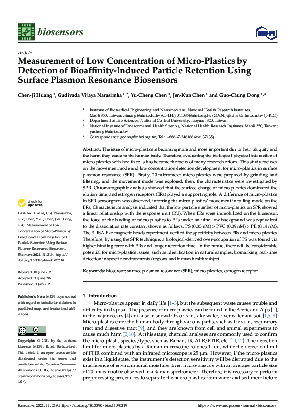 (PDF) Measurement of Low Concentration of Micro-Plastics by Detection ...