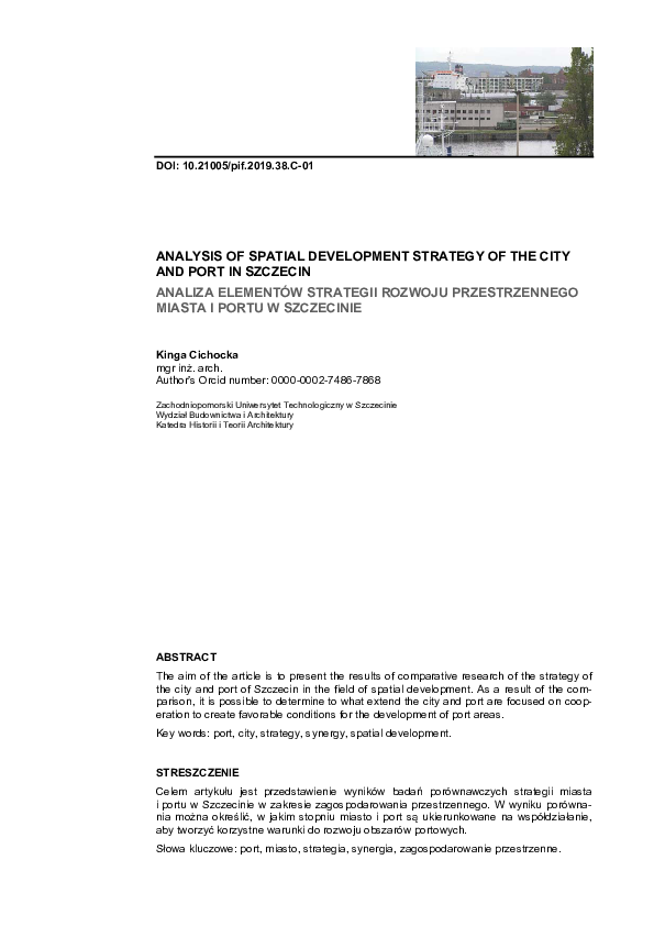 (PDF) Analysis of Spatial Development Strategy of the City and Port in ...