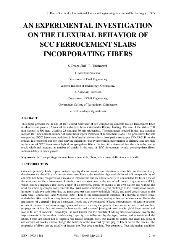 (PDF) An Experimental Investigation on the Flexural Behavior of SCC ...