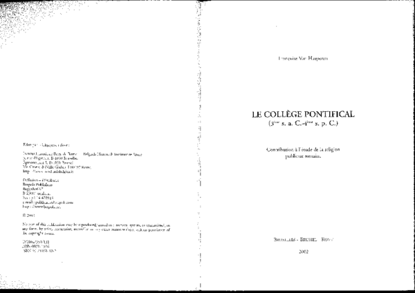 (PDF) Le collège pontifical (3ème s. a.C.4ème s. p.C.). Contribution à
