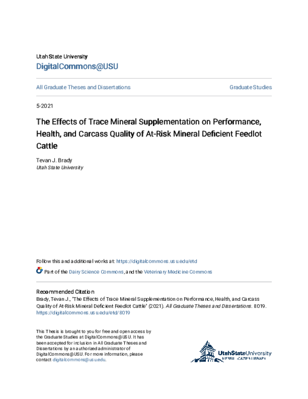 (PDF) The Effects of Trace Mineral Supplementation on Performance ...