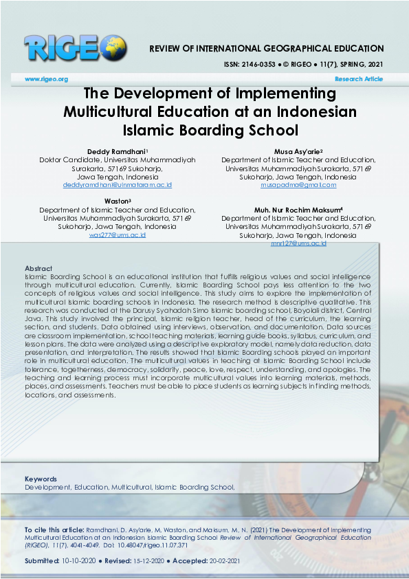 (PDF) The Development of Implementing Multicultural Education at an ...