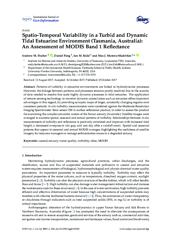 (PDF) Spatio-Temporal Variability in a Turbid and Dynamic Tidal ...