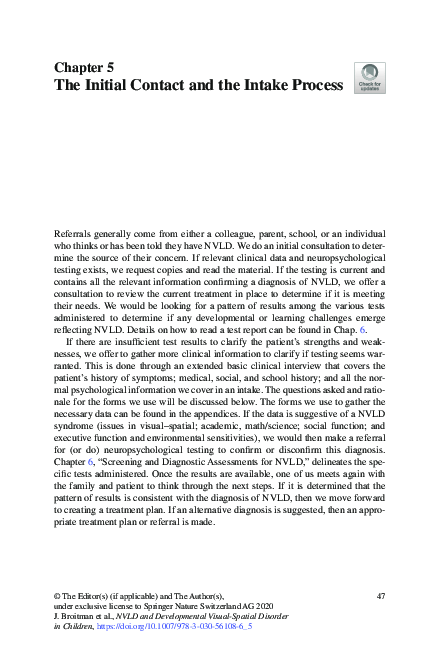 (PDF) The Initial Contact and the Intake Process