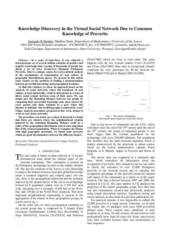 (PDF) Knowledge Discovery in the Virtual Social Network Due to Common ...